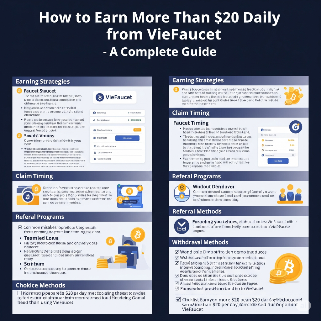How to Earn More Than $20 Daily from VieFaucet - Complete Guide