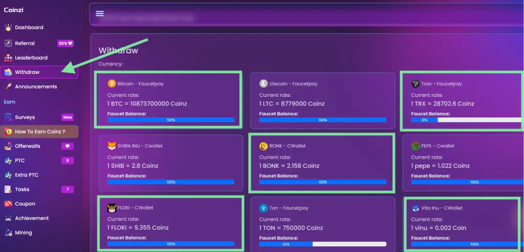 Payment System and Withdrawals