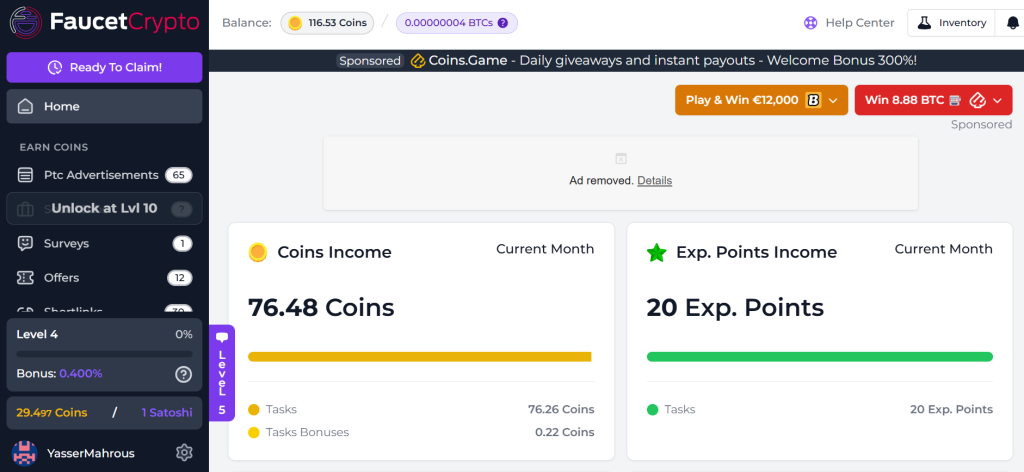 FaucetCrypto is a multi-cryptocurrency faucet platform that allows users to earn free digital currencies by completing simple online tasks. 