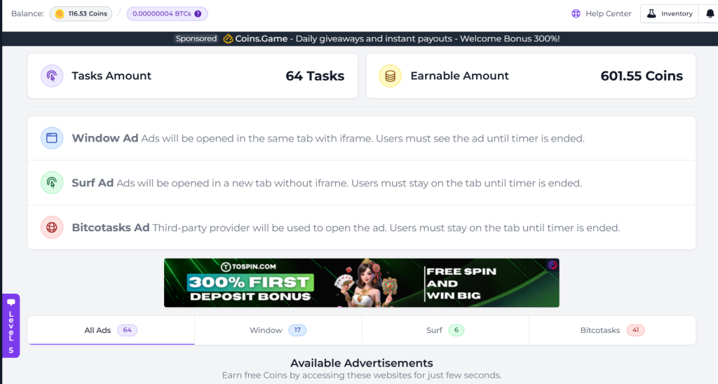  Pay-to-Click (PTC) Advertisements