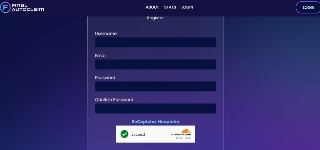 Autofaucet Registration and Dashboard Overview