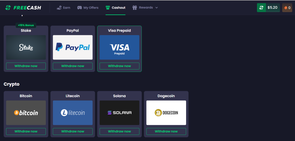 Withdrawal Options & Payout Proof